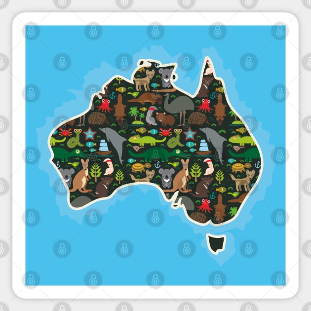 Map of Australia Sticker by EkaterinaP